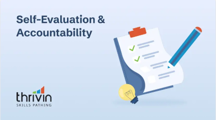 The Self-Evaluation & Accountability skill tile from the Thrivin skills platform